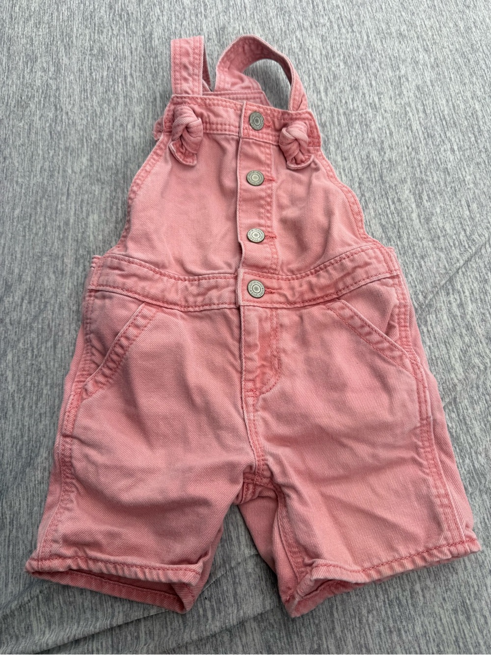 GAP Pink Girls' Short Overalls with Knot Straps